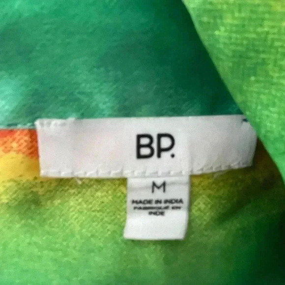 Nordstrom BP Size M Satin Pajama Top Shirt Red Multi Rainbow Ombre NEW - Picture 5 of 11